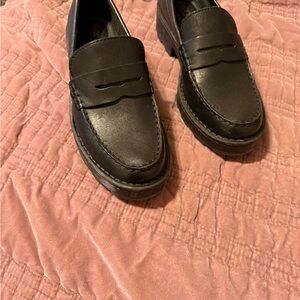 Born Black Leather Penny Loafers for Women